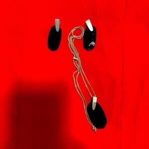 Kendra Scott necklace and earrings.